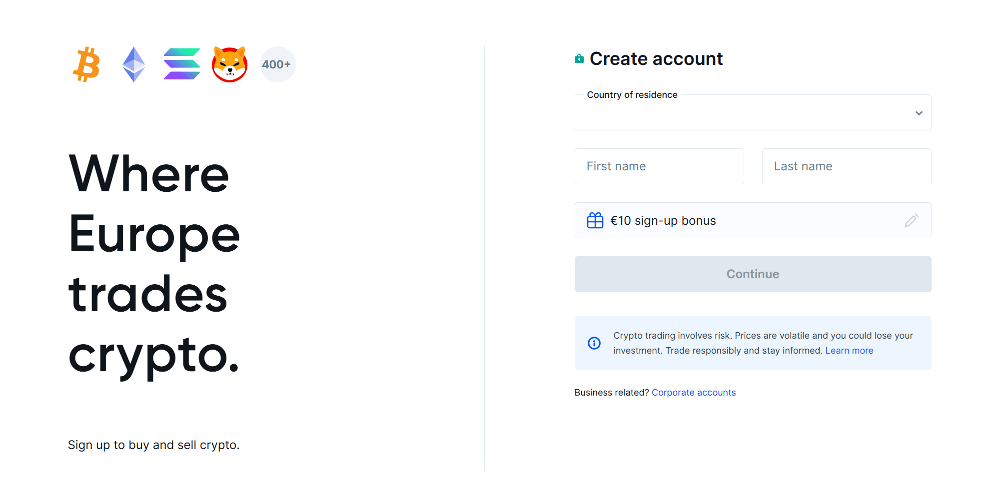 Screenshot do bónus de boas-vindas Bitvavo com explicação do bónus de €10 e trading grátis