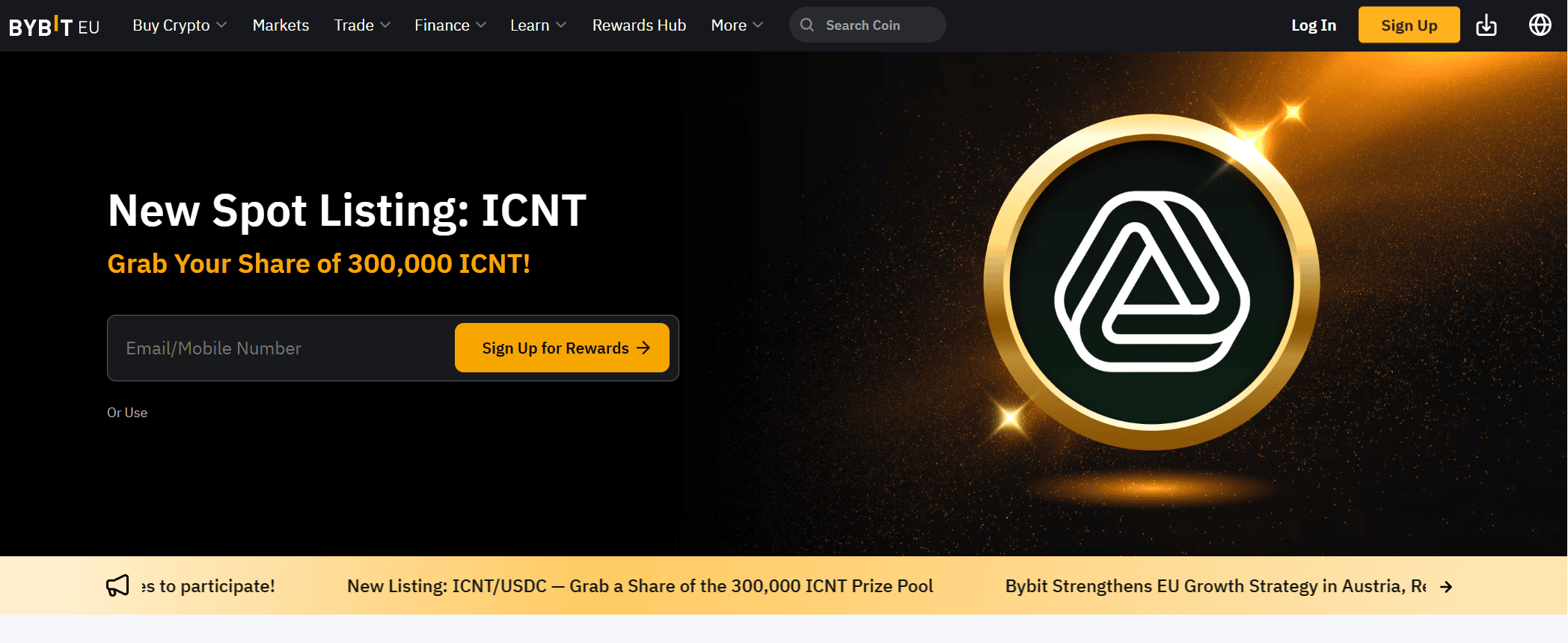 Website Bybit EU com interface de trading