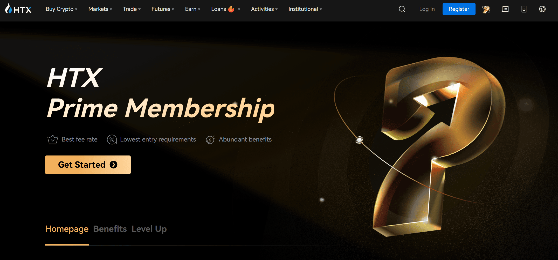 Dashboard HTX Prime Level com fee tiers e descontos