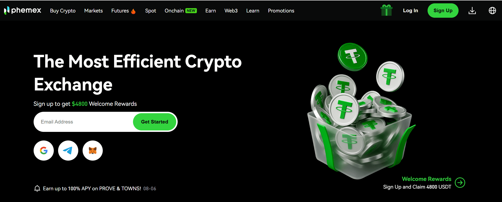 Website Phemex exchange cripto